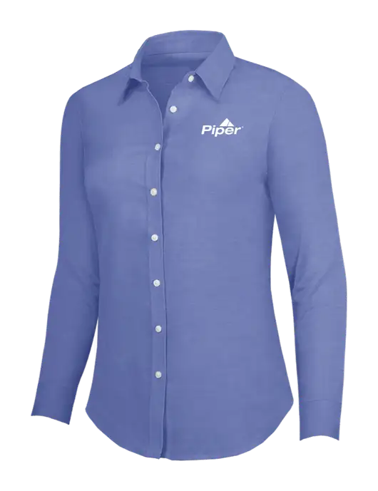 Navy Womens SuperPro Oxford Shirt w/Piper Logo