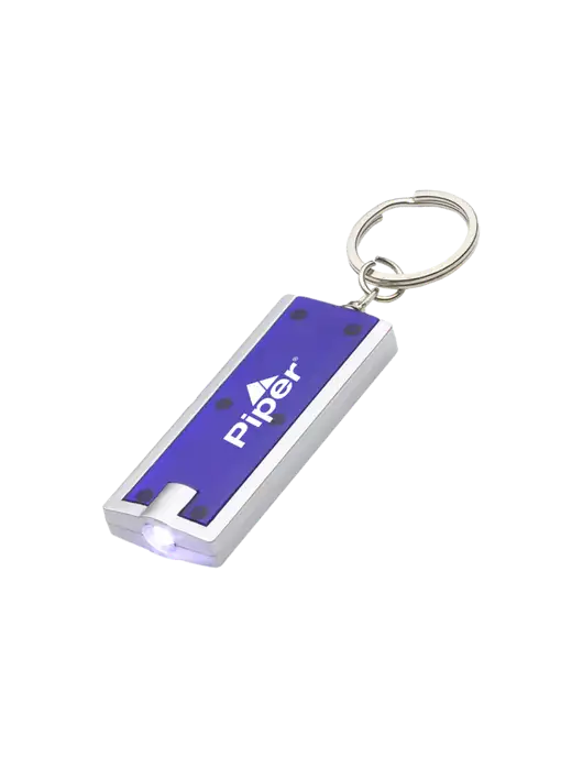Simple Touch Blue LED Keychain w/Piper Logo