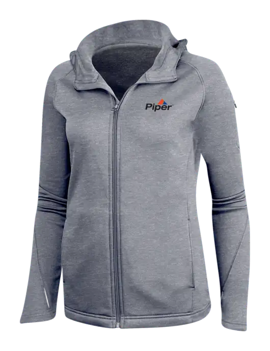 Light Grey Heather Womens Tech Fleece Full-Zip Hooded Jacket w/Piper Logo