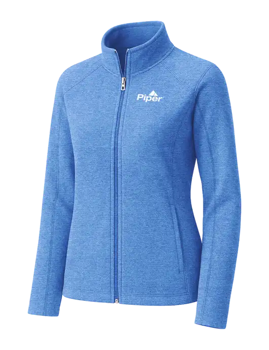 Light Royal Heather Womens Microfleece Full-Zip Jacket w/Piper Logo