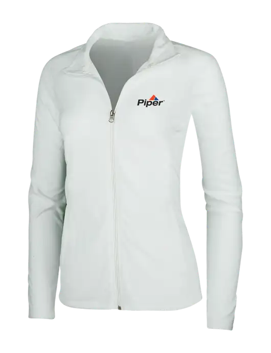 White Womens Microfleece Jacket w/Piper Logo