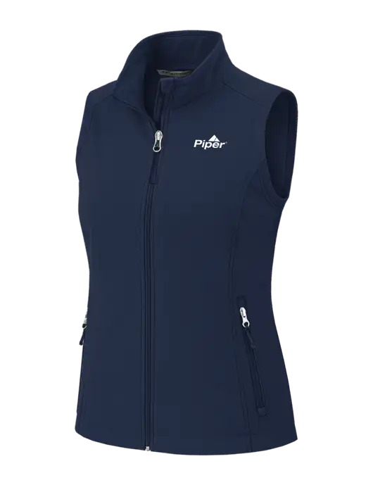 Navy Womens Core Soft Shell Vest w/Piper Logo