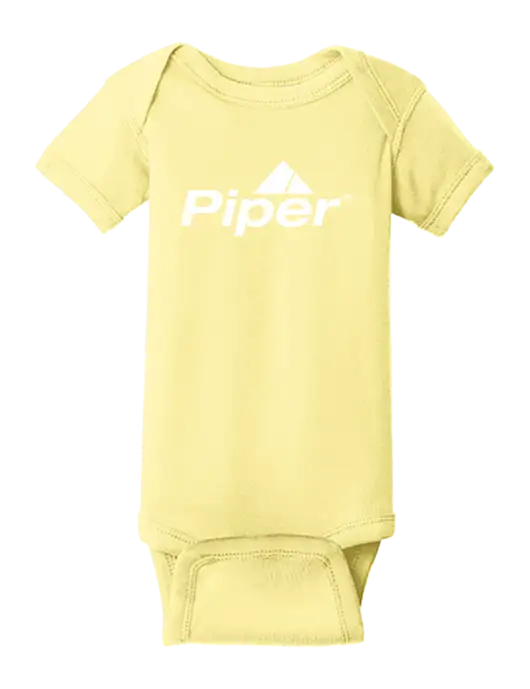 Rabbit Skins Banana Infant Short Sleeve Baby Rib Bodysuit w/Piper Logo