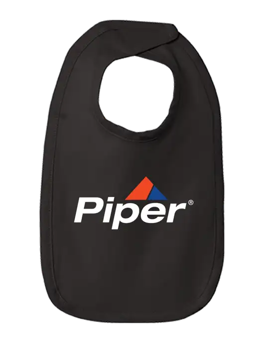Rabbit Skins Black Infant Premium Jersey Bib w/Piper Logo