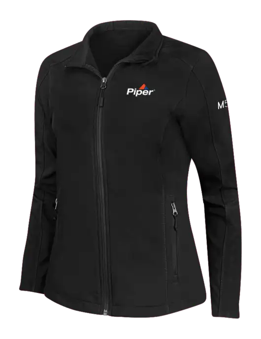 Black Womens Core Soft Shell Jacket w/M500 Logo, Piper Logo