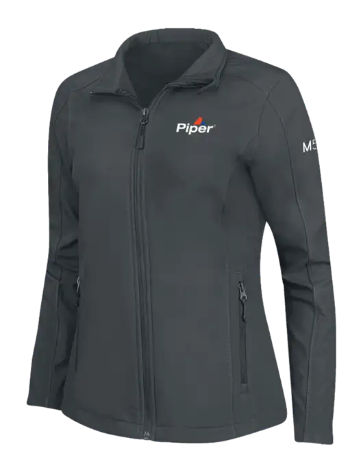 Charcoal Grey Womens Core Soft Shell Jacket w/M500 Logo, Piper Logo
