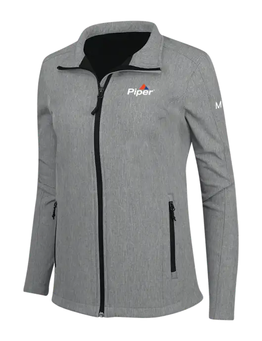 Medium Grey Heather Womens Core Soft Shell Jacket w/M500 Logo, Piper Logo