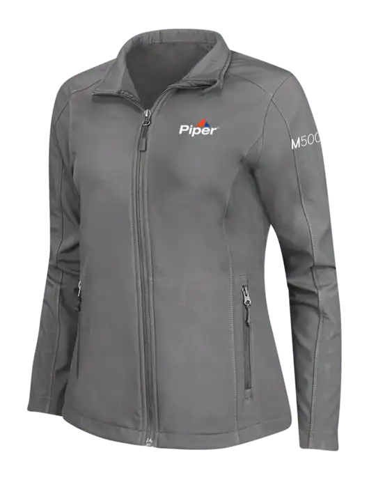 Medium Grey Womens Core Soft Shell Jacket w/M500 Logo, Piper Logo