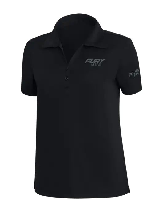 TravisMathew Black Womens Coto Performance Polo w/M700 Fury Logo, Piper Logo