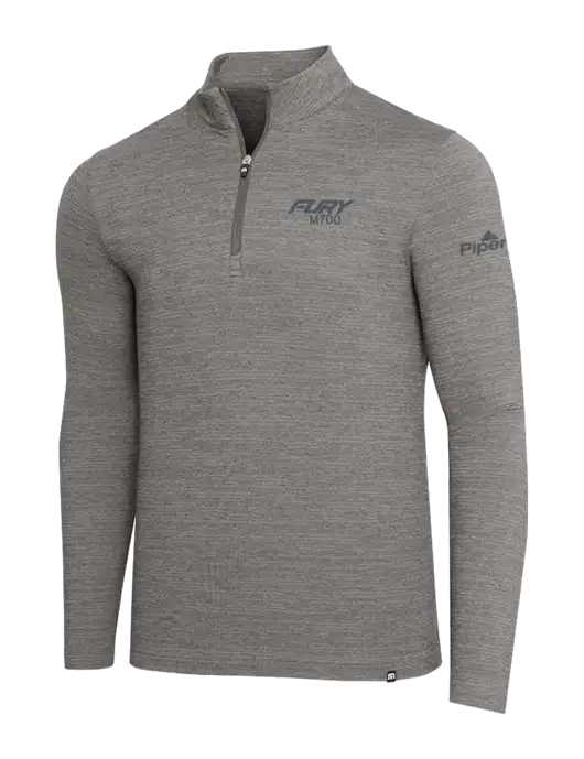 TravisMathew Medium Grey Heather Crestview 1/4 Zip w/M700 Fury Logo, Piper Logo