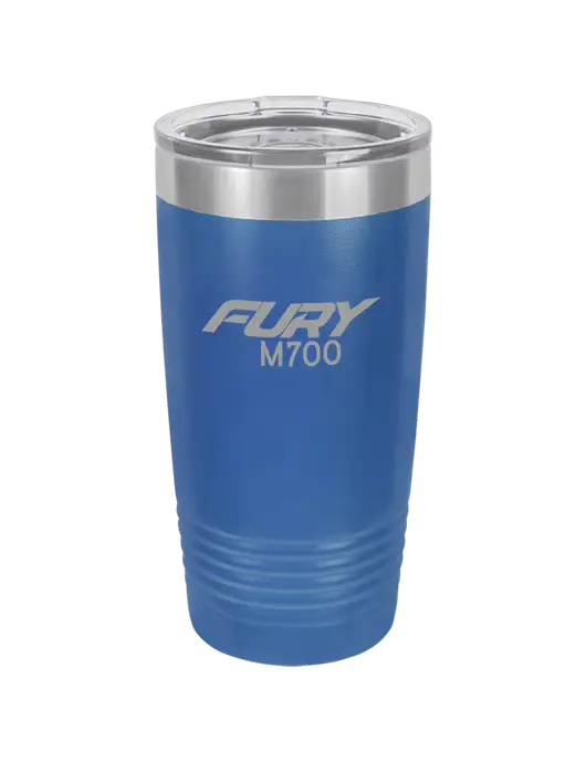Polar Camel 20 oz Powder Coated Royal Vacuum Insulated Tumbler w/M700 Fury Logo, Piper Logo