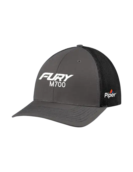 Richardson Adjustable Snapback Original 112 Trucker Cap Dark Grey w/Black Mesh w/M700 Fury Logo, Piper Logo