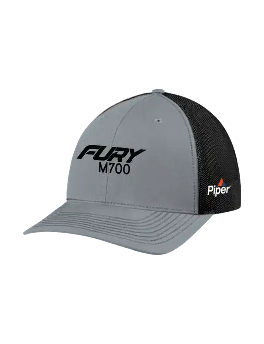 Richardson Adjustable Snapback Original 112 Trucker Cap Heather Grey w/Black Mesh w/M700 Fury Logo, Piper Logo