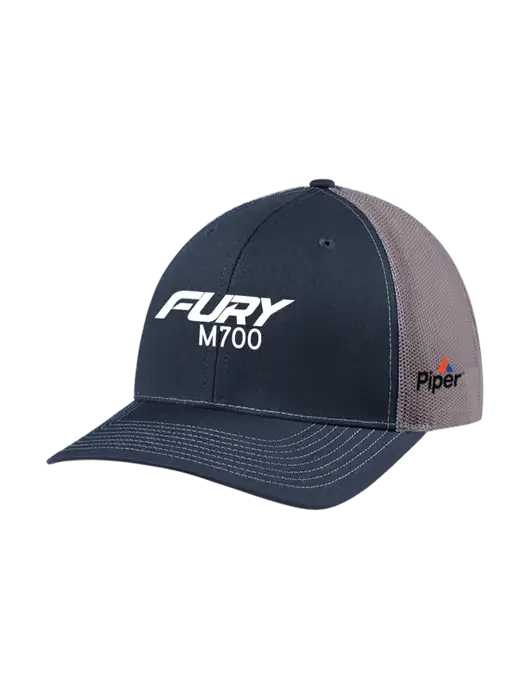 Richardson Adjustable Snapback Original 112 Trucker Cap Navy w/Charcoal Mesh w/M700 Fury Logo, Piper Logo
