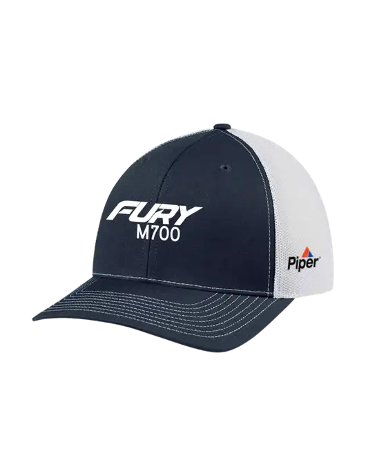 Richardson Adjustable Snapback Original 112 Trucker Cap Navy w/White Mesh w/M700 Fury Logo, Piper Logo