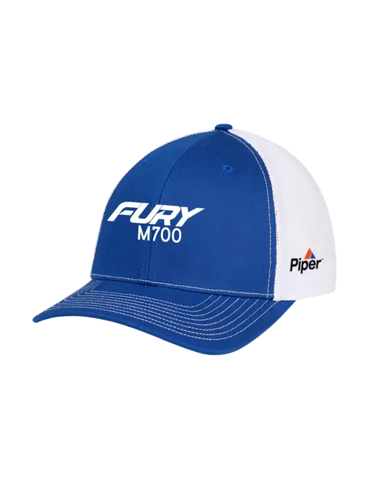 Richardson Adjustable Snapback Original 112 Trucker Cap Royal w/White Mesh w/M700 Fury Logo, Piper Logo