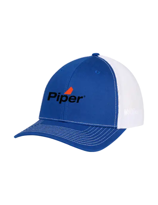 Richardson Adjustable Snapback Original 112 Trucker Cap Royal w/White Mesh w/M600/SLS Logo, Piper Logo
