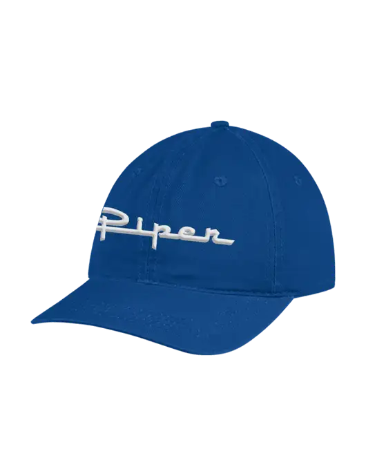 Garment Washed Unstructured Twill Royal Cap w/Vintage Piper Puff Logo