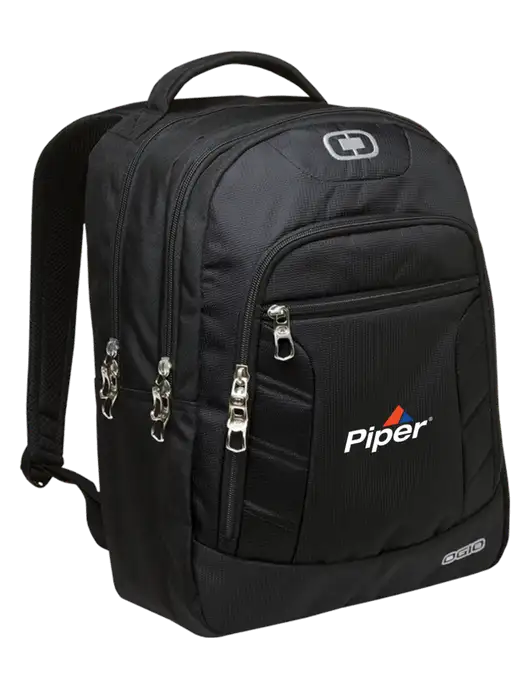 OGIO Black/Silver Colton Laptop Backpack
 w/Piper Logo