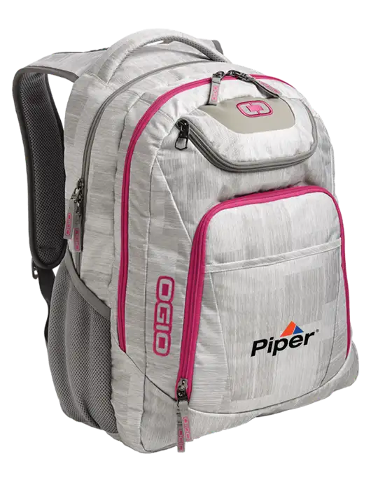 OGIO Light Grey/Pink Excelsior Laptop Backpack w/Piper Logo